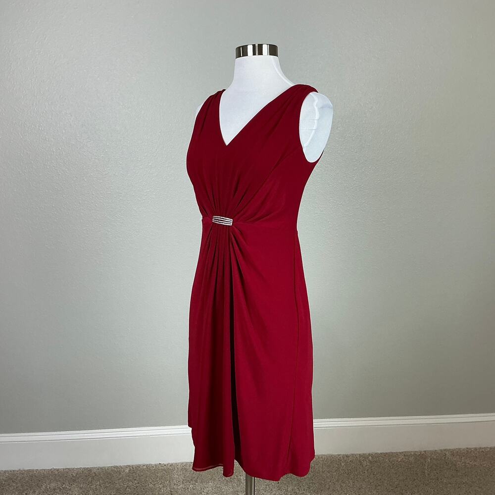 Ralph Lauren Embellished Chiffon Sleeveless A-Line Cocktail Dress Red Size 6P - Picture 5 of 12